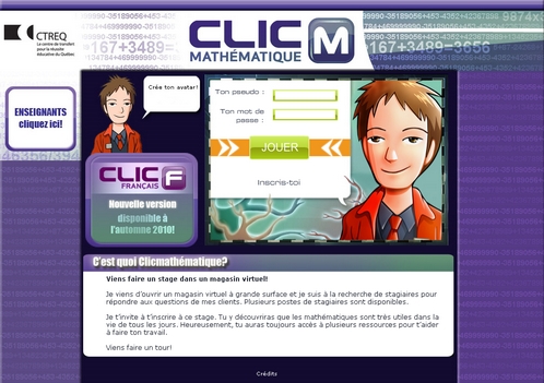 Centre de transfert pour la réussite éducative du Québec (CTREQ) / CREO - Science en jeu - Clicmathématique